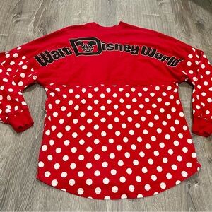 Spirit Jersey Womens XS Walt Disney World Minnie Mickey Polka Dot Red Bow